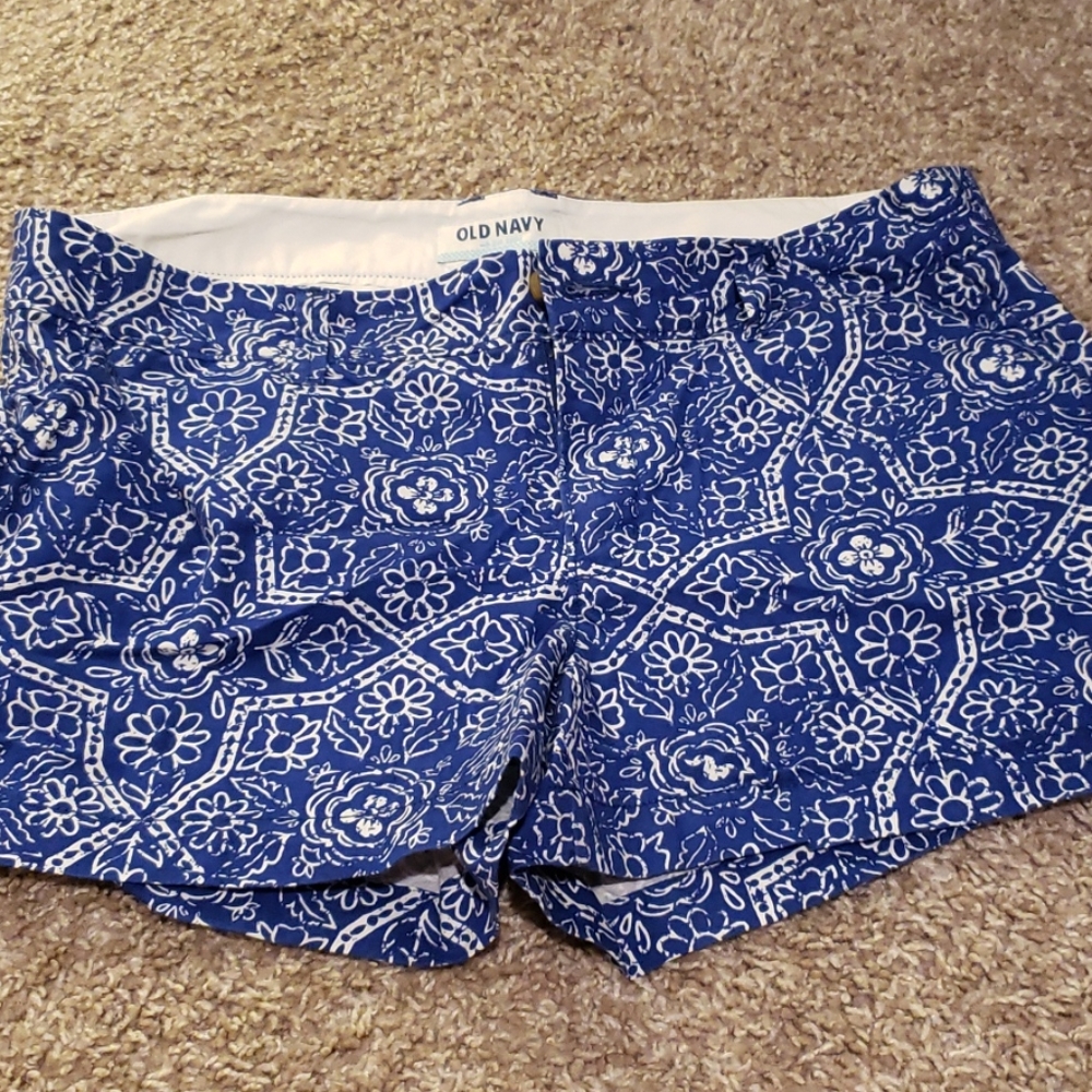 Blue floral shorts